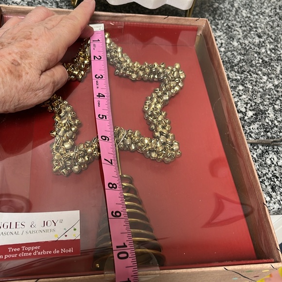 NIB Jingles & Joy Tree Topper Gold Tone - Picture 3 of 4